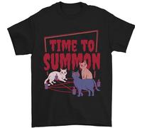 Time to Summon Cats Lets Summon Demons Mens T-Shirt 100% Cotton Black M