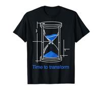 Time to Transform Hourglass Blueprint Design T-Shirt