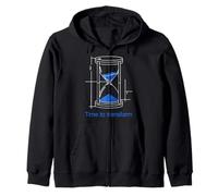Time to Transform Hourglass Blueprint Design Zip Hoodie