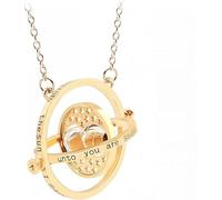 Time Turner Necklace - Gold 360° Rotating Hourglass Pendant - Stylish Unisex Gift for Fans of Harry Potter Jewellery
