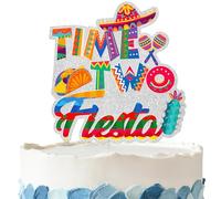 Time Two Fiesta Birthday Cake Topper - Taco Twosday Birthday Party Decorations For Mexican Themed Fiesta 2nd Birthday Party Supplies Glitter