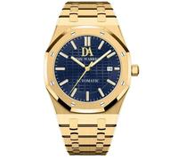 TIME WARRIOR DA Royalty Automatic Watch, Gold Stainless Steel, Luminous Waterproof Luxury, Dark Navy Blue Dial Dress Watches for Men, Sapphire Glass, AP Style