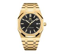 TIME WARRIOR DA Royalty Automatic Watch, Gold Stainless Steel, Luminous Waterproof Luxury Dress Watches for Men, Sapphire Glass, AP Style, BLACK, Modern