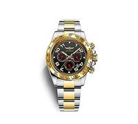 TIME WARRIOR Men's Automatic Watch Stainless Steel Bezel Multifunction Chronograph Luminous Waterproof Luxury Dress, Sapphire Glass, BLACK, Chronograph,Mechanical