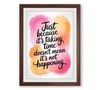 Time Will Tell Typography Framed Wall Art Print A1 (84.1×59.4cm) Walnut, Wall Decor for Living Room, Bedroom, Office & Home, Ready to Hang, Art Gift