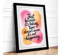 Time Will Tell Typography Framed Wall Art Print A1 Black