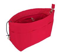 Time Wing Purse Organizer Insert Tote Handbag Organizer Divider Bag in Bag Shaper Liner Multi Pockets Compartments Zippers Key Chain Large Red