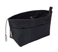 Time Wing Purse Organizer Insert Tote Handbag Organizer Divider Bag in Bag Shaper Liner Multi Pockets Compartments Zippers Key Chain Large Black