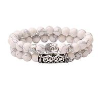 Time X Watch Handmade 58mm Mixed Natural Gemstone Chip Beads Stretchy Bracelet Reiki Watch Fancy (White, One Size)