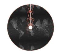 Time Zone Map Print Christmas Tree Skirt,Fun Farmhouse Holiday Decorations,Suitable For Christmas,Halloween,New Year,Party Decorations