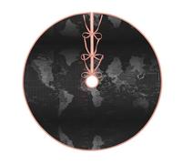 Time Zone Map Print Christmas Tree Skirt,Fun Farmhouse Holiday Decorations,Suitable For Christmas,Halloween,New Year,Party Decorations