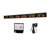 Time Zone Wall Clock - GPS Automatic Correction, Digital Display for 6 Cities, Customizable City Names, Wall-Mounted, Ideal for Home & Office Use