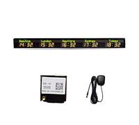 Time Zone Wall Clock - GPS Automatic Correction, Digital Display for 6 Cities, Customizable City Names, Wall-Mounted, Ideal for Home & Office Use