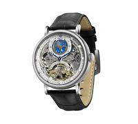 TIME100 Men's Automatic Watch Self Winding Mechanical Watch Genuine Leather Strap Skeleton Watches for Men