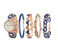 TIME100 Women's Bracelet Watch Set Premium Crystal Accented