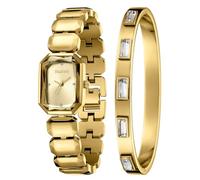 TIME100 Women's Square Bracelet Watch Bangle Set Ladies Watches Crystal Accented Dress Analogue Quartz Wrist Watches for Women Daily Wear Gift