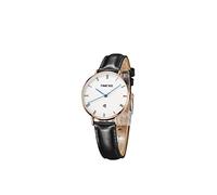 TIME100 Women's Watch Easy Reader Analog Quartz 30 mm Genuine Leather Strap Waterproof Women's Wristwatch with Date(Brown)