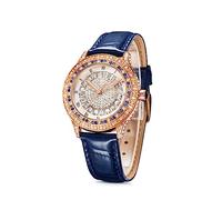 TIME100 Women's Watches Ladies Quartz Wrist Watch Leather Strap Round Women Watch Waterproof（ Blue）
