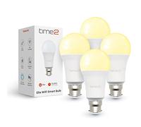 Time2 Ella 2 WiFi Smart Light Bulb with Biorhythm Lighting, 9W B22 Bayonet LED Bulb with Smartphone Control Schedule and Timer, Dimmable Smart Bulbs Compatible with Alexa and Google Home (Pack of 4)