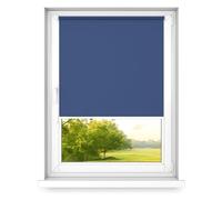 time4blinds - Blackout Blind Without Drilling - No Drill Blinds for Windows, Blinds Window - 3 Mounting Methods, Silver Thermal Coating - Blueberry, 1000x1400mm, Right Pull