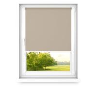 time4blinds - Blackout Blind Without Drilling - No Drill Blinds for Windows, Blinds Window - 3 Mounting Methods, Silver Thermal Coating - Sand Brown, 1400x1200mm, Left Pull