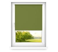 time4blinds - Blackout Blind Without Drilling - No Drill Blinds for Windows, Blinds Window - 3 Mounting Methods, Silver Thermal Coating - Forest Green, 900x1400mm, Right Pull
