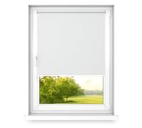 time4blinds - Blackout Blind Without Drilling - No Drill Blinds for Windows, Blinds Window - 3 Mounting Methods, Silver Thermal Coating - Arctic White, 1100x1000mm, Left Pull