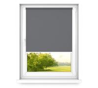 time4blinds - Blackout Blind Without Drilling - No Drill Blinds for Windows, Blinds Window - 3 Mounting Methods, Silver Thermal Coating - Light Anthracite, 900x1400mm, Right Pull