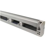 time4blinds - Ceiling Curtain Track, Rail for Curtains - Complete set with slat carriers and control mechanism with bead chain - Easy to move the slats - Modern profile - Silber, 2600mm