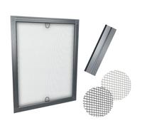 time4blinds Fly Screen Mosquito Net for Windows with Adjustable Aluminium Frame - can be shortened and adapted to the window - Insect Window Screen Mesh - 60x150cm - Anthracite Frame, grey net