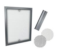 time4blinds Fly Screen Mosquito Net for Windows with Adjustable Aluminium Frame - can be shortened and adapted to the window - Insect Window Screen Mesh - 70x150cm - Anthracite Frame, black net