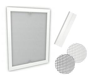 time4blinds Fly Screen Mosquito Net for Windows with Adjustable Aluminium Frame - can be shortened and adapted to the window - Insect Window Screen Mesh - 80x150cm - White Frame, grey net