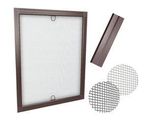 time4blinds Fly Screen Mosquito Net for Windows with Adjustable Aluminium Frame - can be shortened and adapted to the window - Insect Window Screen Mesh - 120x150cm - Brown Frame, black net
