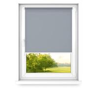 time4blinds MINI BASIC Stick On or Non-invasive Roller Blind for Windows - Adhesive Blind - Easy Fit Clip On Blinds - Dimming Blind for Bedroom - 800x1000mm Gray - Operated on Right Side