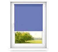 time4blinds MINI BASIC Stick on or Non-invasive Roller Blinds - Easy Fit Clip On - Dimming - Royal Blue - 800x1400mm - Left Side Operated