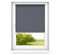 time4blinds MINI BASIC Stick On or Noninvasive Roller Blind - Adhesive & Clip On Fitting - Dimming for Bedroom - 1000x1000mm Graphite - Right Side Operation
