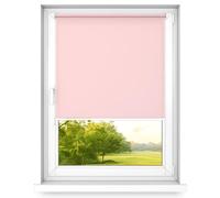 time4blinds MINI BASIC Stick on or Noninvasive Roller Blinds - Easy Fit Clip On - Dimming Blinds for Bedroom - 900x1000mm Pink - Operated on Left Side