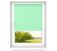 time4blinds MINI Basic Stick on or noninvasive Roller Blinds for Windows - Adhesive Blinds - Easy Fit Clip On Blinds - Dimming Blinds for Bedroom - 400x1200mm Pistachio - Operated on Right Side