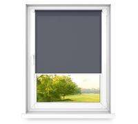 time4blinds MINI Basic Stick on or noninvasive Roller Blinds for Windows - Adhesive Blinds - Easy Fit Clip On Blinds - Dimming Blinds for Bedroom - 1100x1900mm Graphite - Operated on Right Side