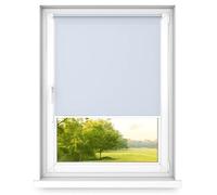 time4blinds MINI BASIC Stick on Roller Blinds - Easy Fit Clip On - Dimming Blinds for Bedroom - 500x1000mm Gray-Blue - Operated on Right Side