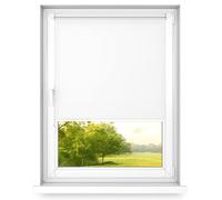 time4blinds MINI BASIC Stick on Roller Blinds for Windows - Easy Fit Clip On - Dimming Blinds for Bedroom - 700x1400mm Classic White - Operated on Left Side