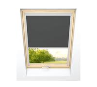 time4blinds - Roof Blind - Width 620mm, Height 812mm - for Velux & for Fakro Windows - Blackout Fabric with Thermal Coating - Aluminium Frame - Easy Fit with Mounting Compatibility - Gray Black