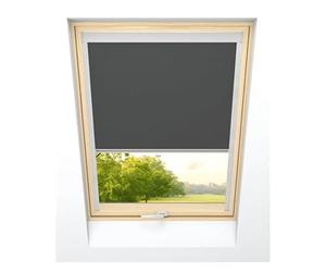 time4blinds - Roof Blind - Width 620mm, Height 812mm - for Velux & for Fakro Windows - Blackout Fabric with Thermal Coating - Aluminium Frame - Easy Fit with Mounting Compatibility - Gray Black
