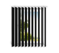 time4blinds - Vertical blinds - Blackout slats for office workstations - Bedroom Blinds - Kitchen Blinds - Complete Set with Vertical Blind Slats & Rail - 160x210 cm - Black