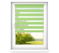 time4blinds - Zebra Roller Blind - Day and Night Blinds - Dual Layer Fabric Zebra Window Blinds, Bathroom, Kitchen, Bedroom Blind - 1400x1000mm - Lime - Left-Sided