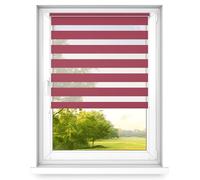 time4blinds - Zebra Roller Blind - Day and Night Blinds - Dual Layer Fabric Zebra Window Blinds, Bathroom, Kitchen, Bedroom Blind - 900x2500 - Red - Left