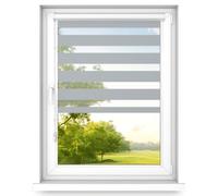 Time4blinds Zebra Roller Day and Night Blind for Window and Door - Aluminium Cassette, Double Translucent Fabric, Stick-on, No Drill - Width 50-160cm, Height 50-200cm