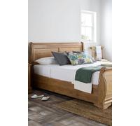 Time4sleep Bordeaux Oak Wooden Sleigh Bed - Bed Frame in Brown | Size: King Time4sleep Brown King