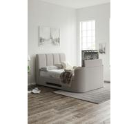 Time4sleep Copenhagen Shell Upholstered Ottoman TV - Bed Frame in Cream | Size: Super King Time4sleep Cream Super King