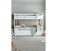 Time4sleep Essentials White Wooden Bunk Bed Frame With Trundle | Size: Single Time4sleep White Single
